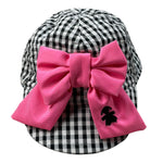 Le Bebe' Cappello Bicolore con Fantasia A Quadri Bianco/Nero per Neonata LBG2832 BIANCO/NERO LE BEBE' 