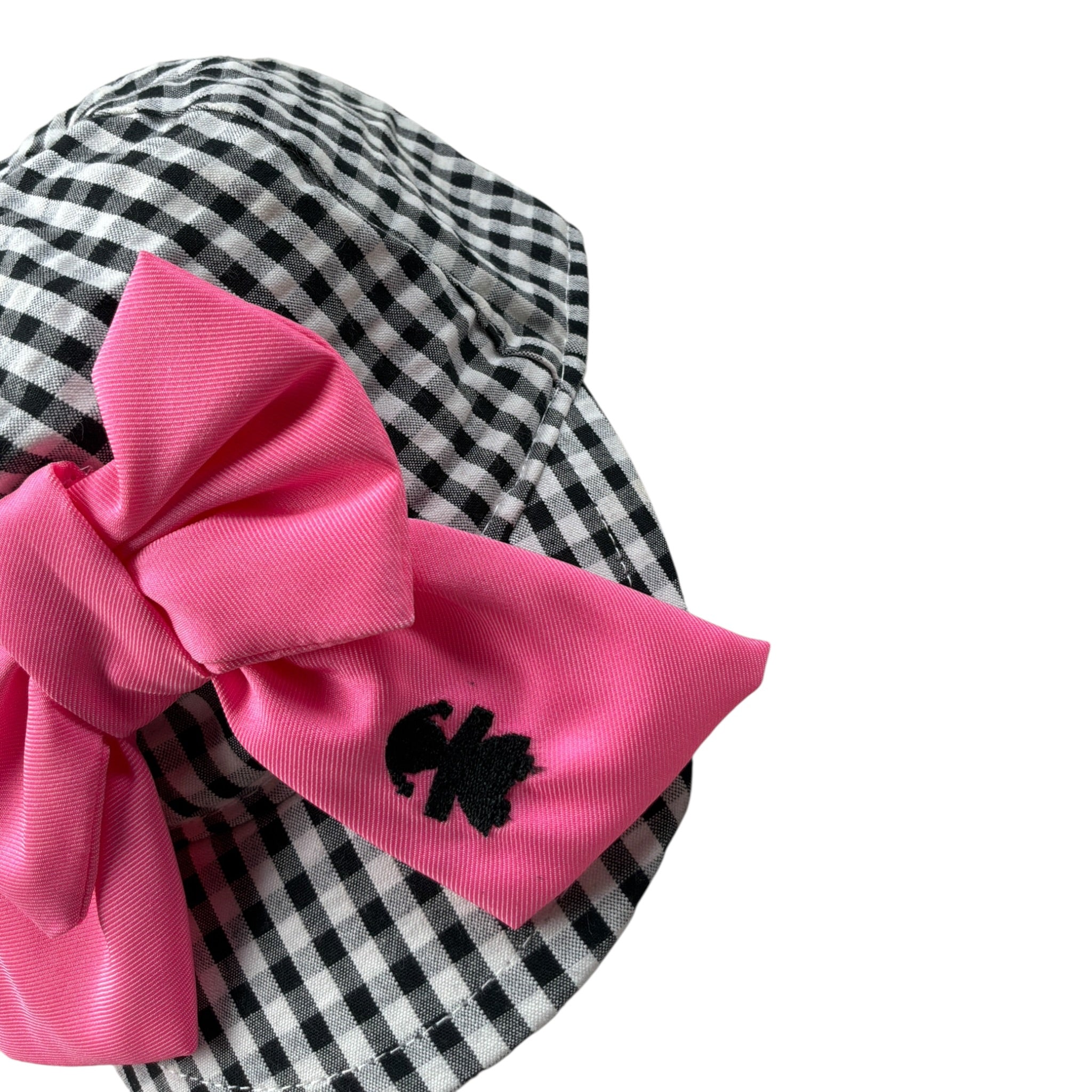 Le Bebe' Cappello Bicolore con Fantasia A Quadri Bianco/Nero per Neonata LBG2832 BIANCO/NERO LE BEBE' 