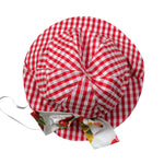 Le Bebe' Cappello Bicolore con Fantasia A Quadri Bianco/Rosso per Neonata LBG2927 BIANCO/ROSSO LE BEBE' 