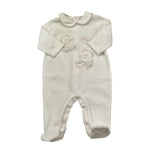 Le Bebe' Tutina tinta unita con Stampa In Velluto Bianco per Neonato LBG5942 BIANCO LE BEBE' 