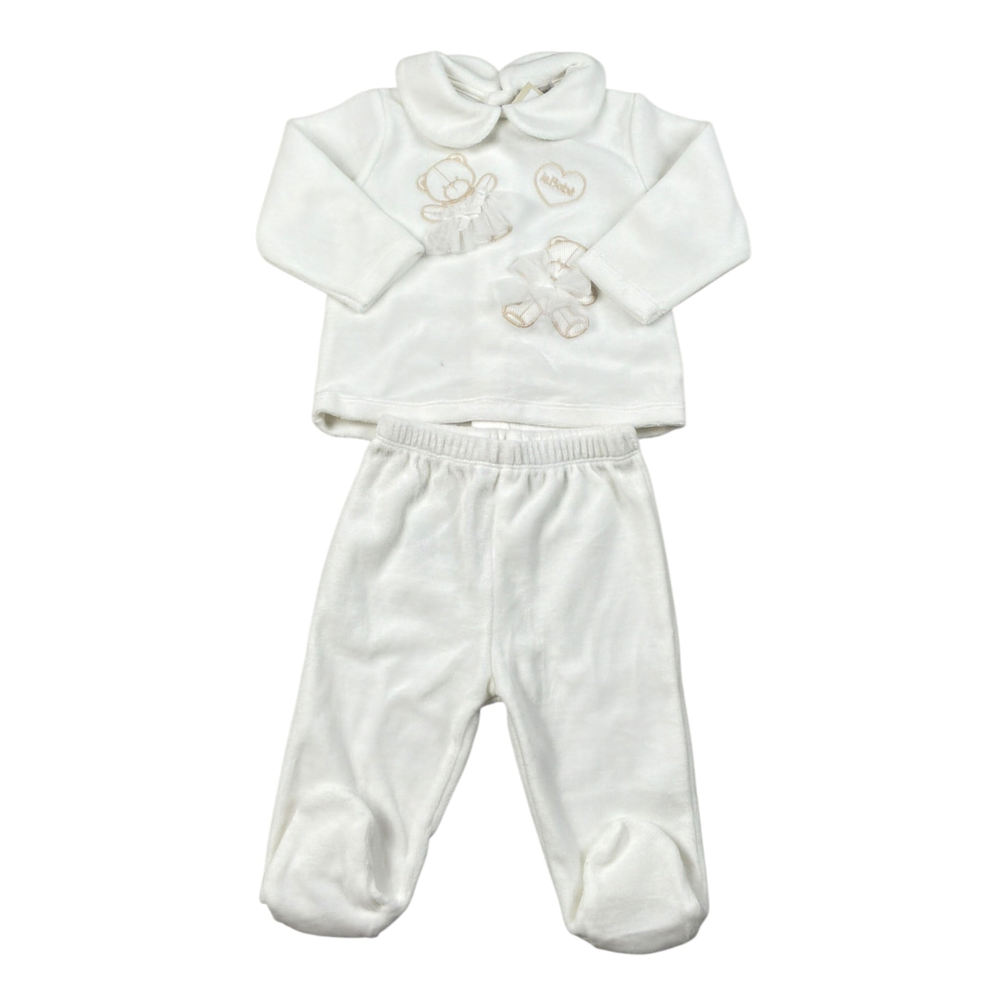 Le Bebe' Completo 2Pz Maglia-Ghettina Bianco per Neonato LBG5945 BIANCO LE BEBE' 