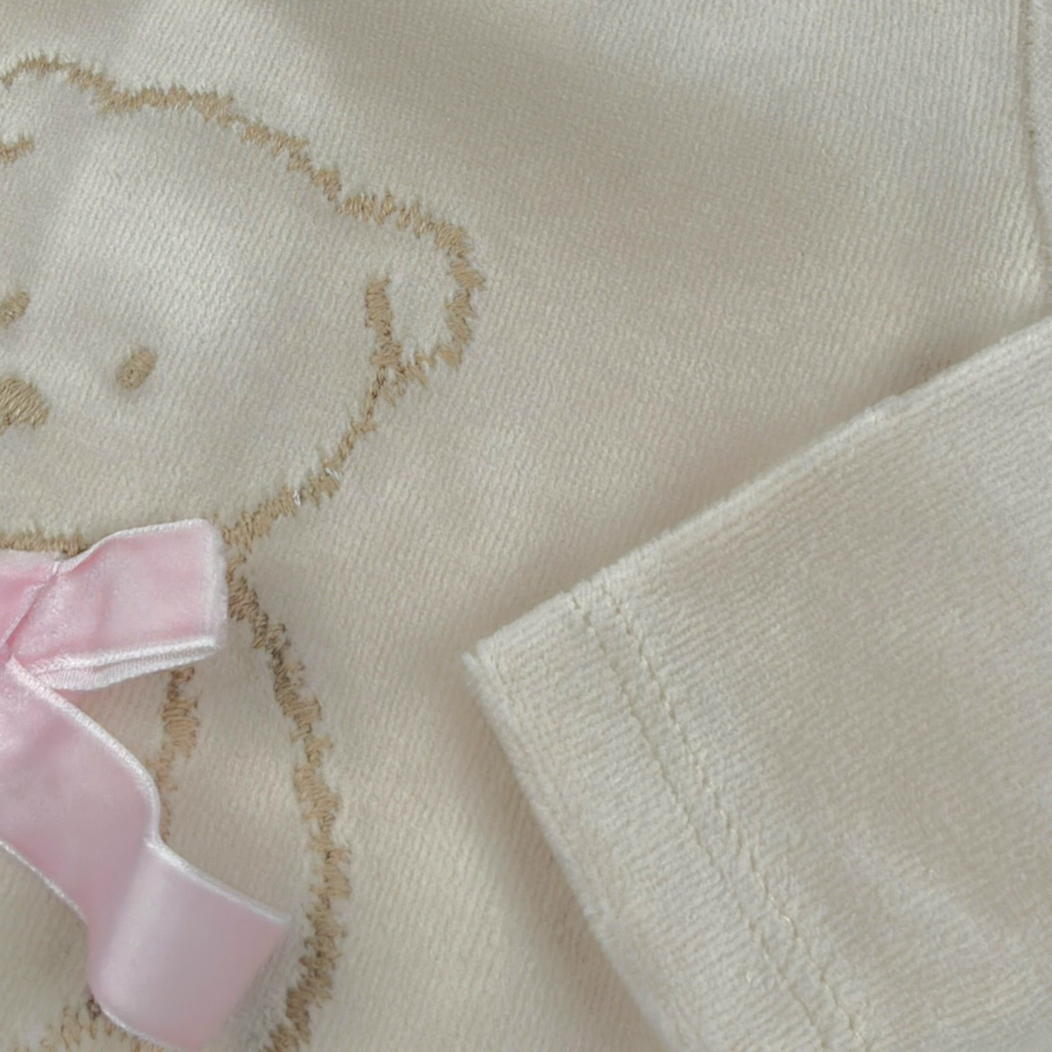 Le Bebe' Tutina tinta unita con Stampa In Velluto Beige per Neonata LBG5961 BEIGE LE BEBE' 