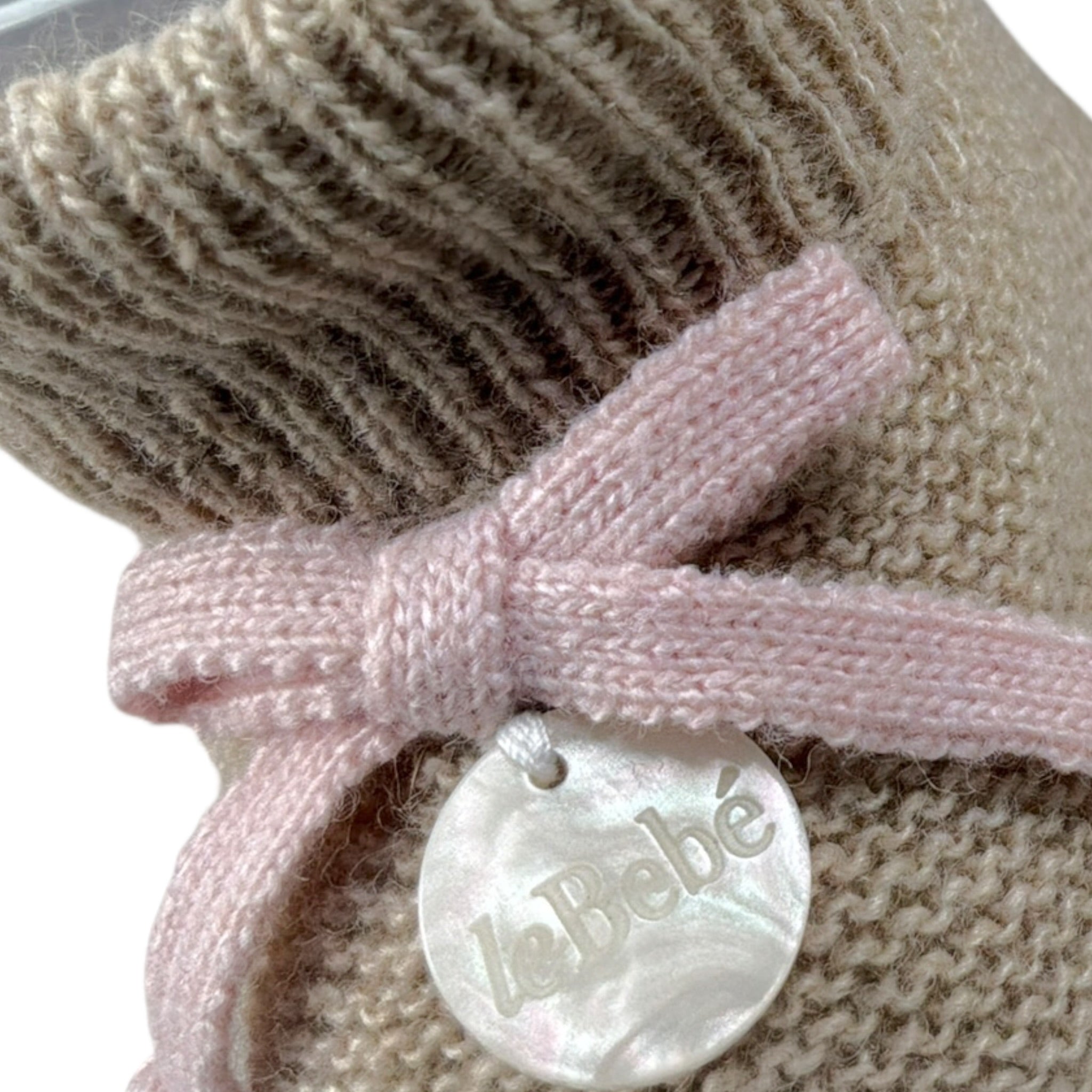 Le Bebe' Babbucce tinta unita In Filo Beige per Neonata LBG5978 BEIGE LE BEBE' 