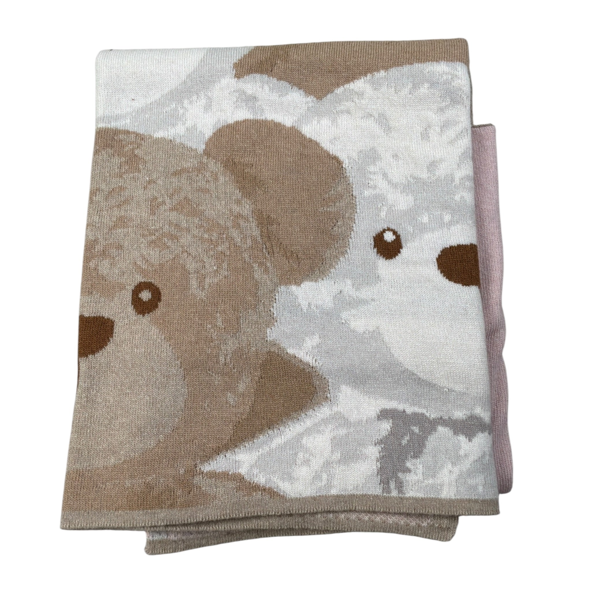 Le Bebe' Coperta In Filo tinta unita con Stampa Rosa per Neonata LBG5980 ROSA LE BEBE' 