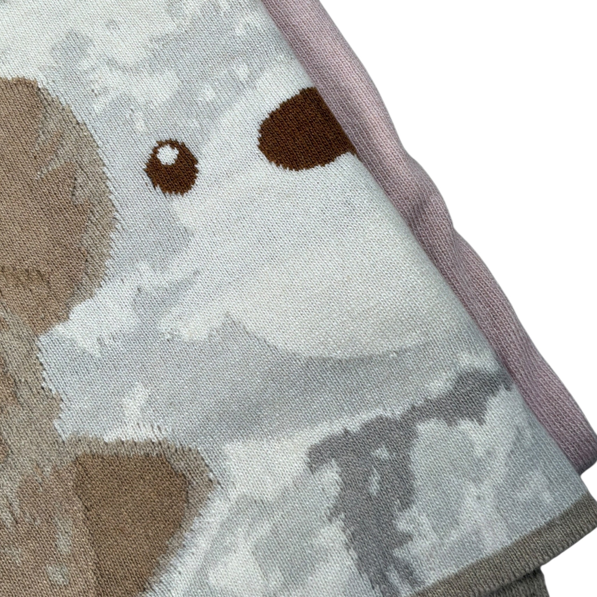 Le Bebe' Coperta In Filo tinta unita con Stampa Rosa per Neonata LBG5980 ROSA LE BEBE' 