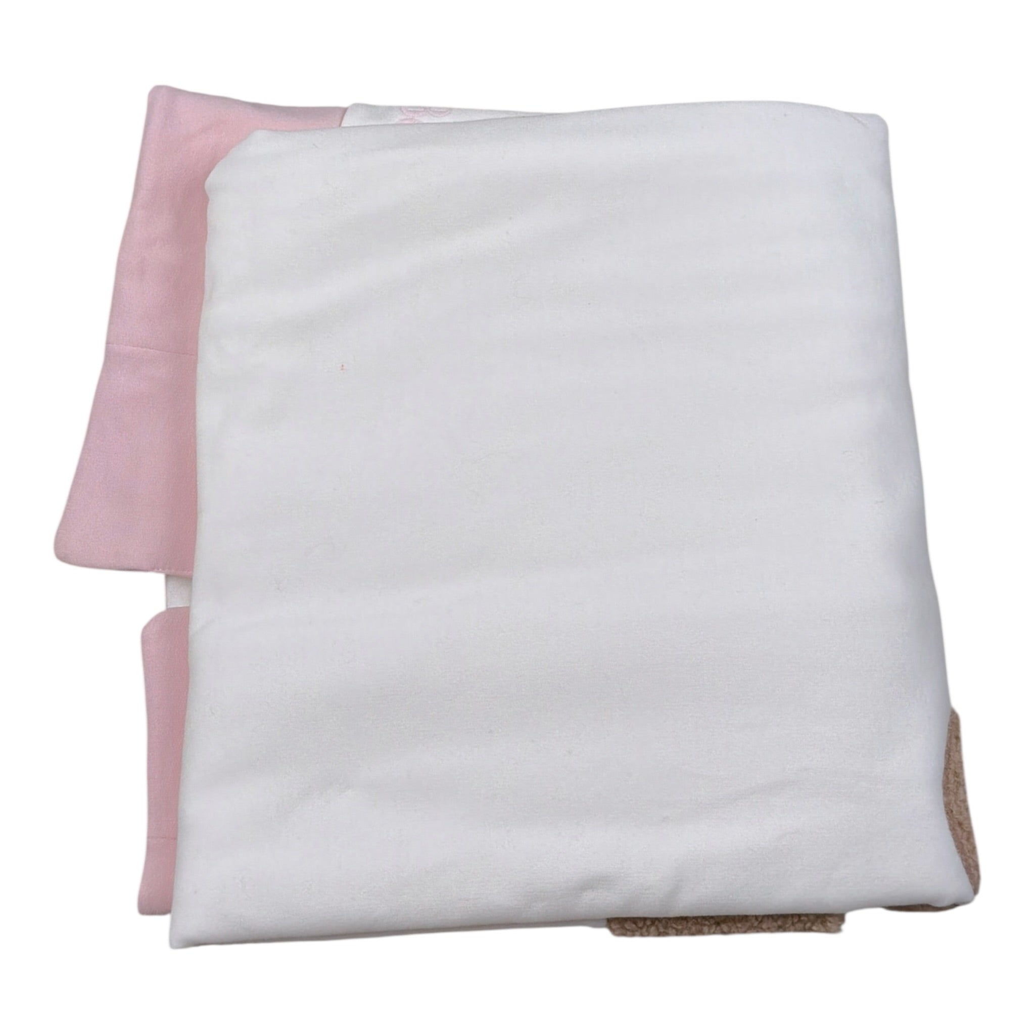 Le Bebe' Coperta Bicolore con Stampa Bianco/Rosa per Neonata LBG6007X BIANCO/ROSA LE BEBE' 