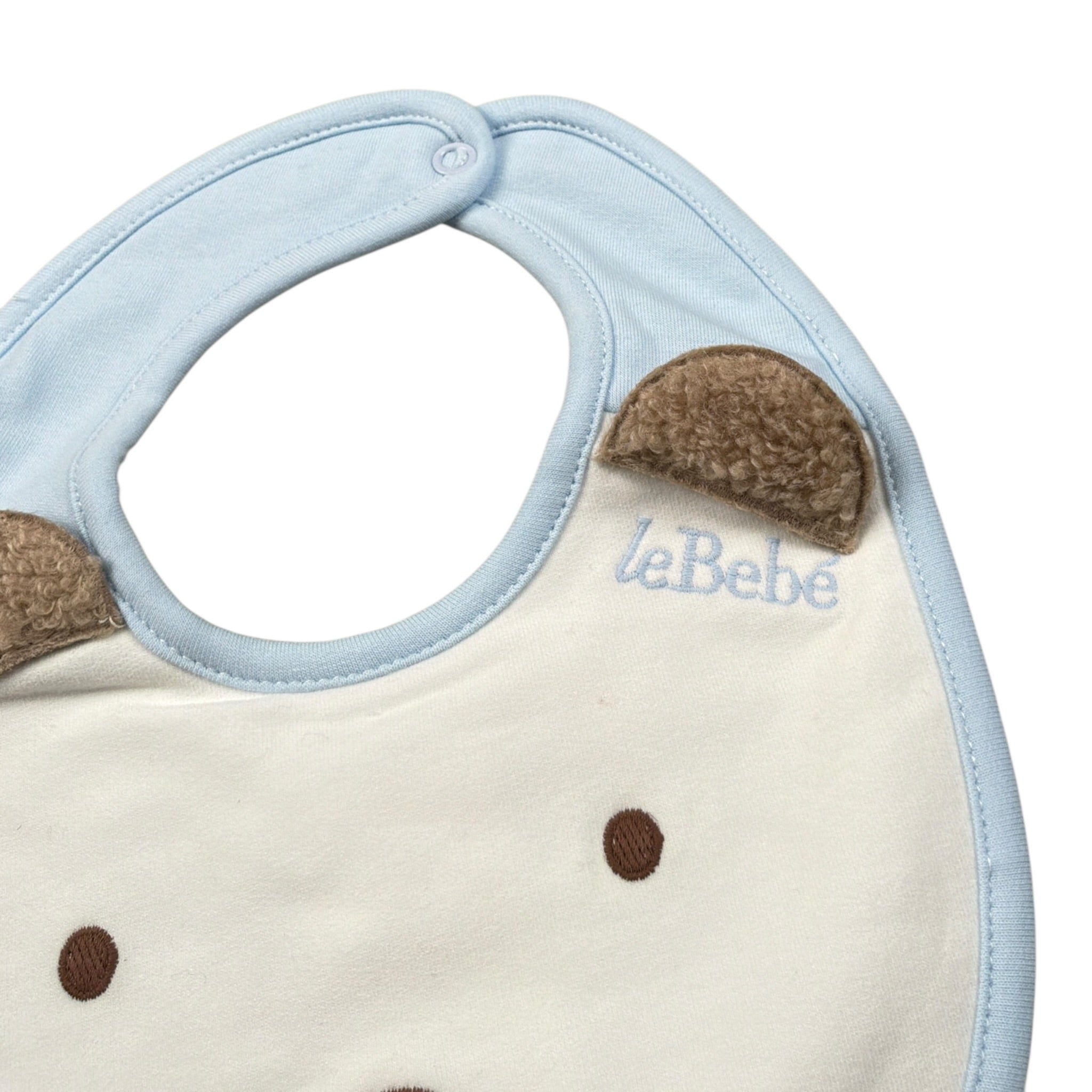 Le Bebe' Bavetta tinta unita con Orecchie Azzurro per Neonato LBG6021M AZZURRO LE BEBE' 