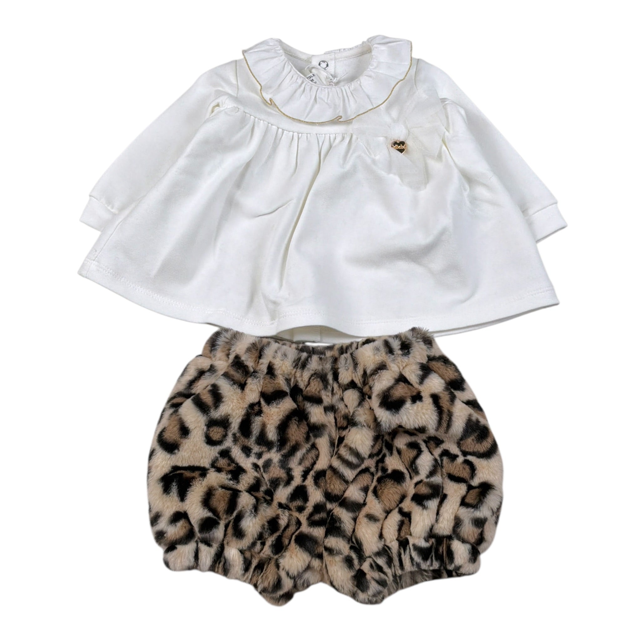 Le Bebe' Completo 2Pz Shirt-Coulotte Bianco per Neonata LBG6026 BIANCO LE BEBE' 