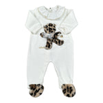 Le Bebe' Tutina tinta unita con Stampa Maculata Bianco per Neonata LBG6030 BIANCO LE BEBE' 