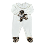 Le Bebe' Tutina tinta unita con Stampa Maculata Bianco per Neonata LBG6030 BIANCO LE BEBE' 