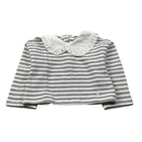 Le Bebe' Maglia Fantasia A Righe con Colletto Bianco/Grigio per Bambina LBG6071J BIANCO/GRIGIO LE BEBE' 