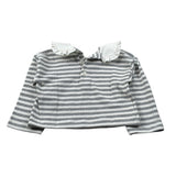 Le Bebe' Maglia Fantasia A Righe con Colletto Bianco/Grigio per Bambina LBG6071J BIANCO/GRIGIO LE BEBE' 