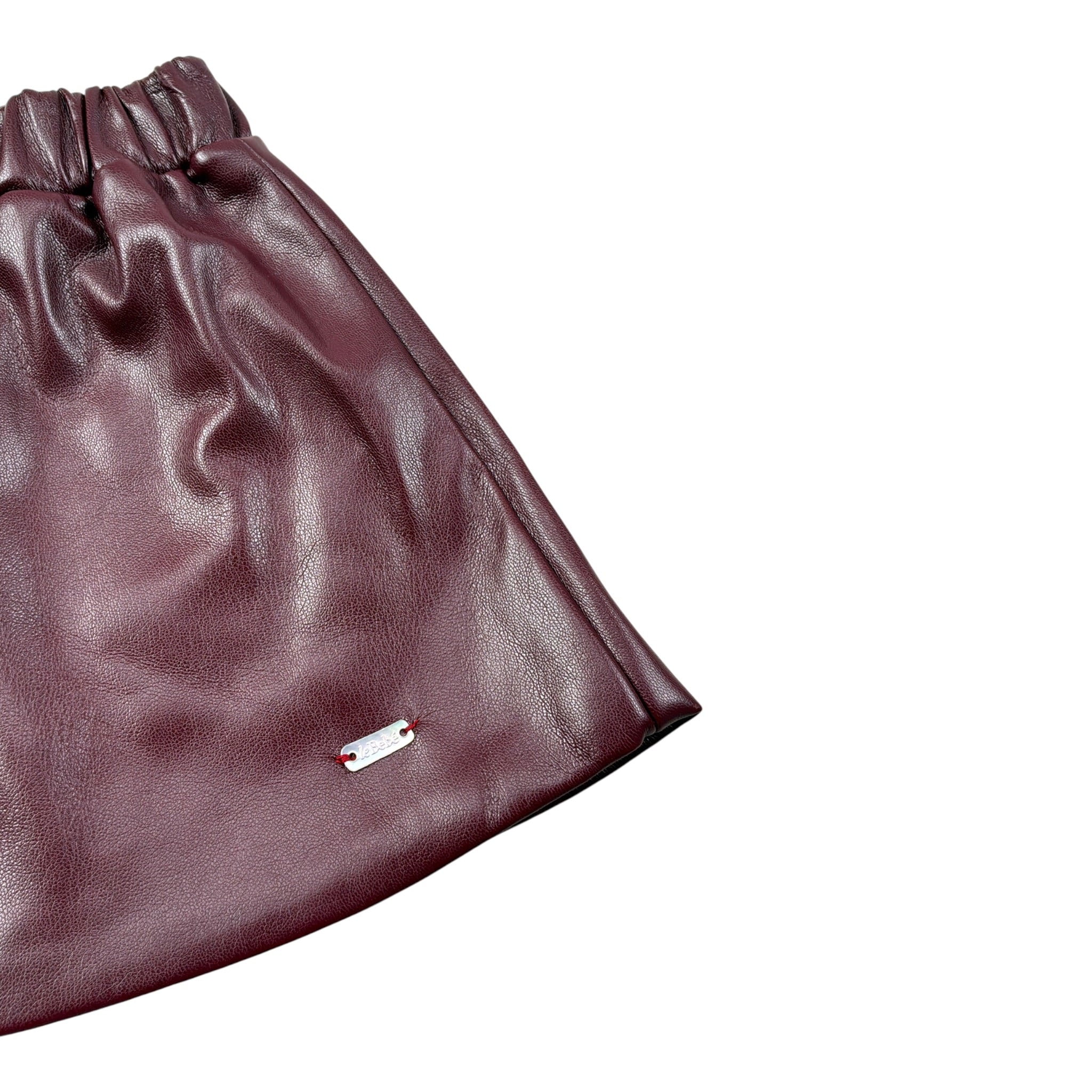 Le Bebe' Gonna In Ecopelle tinta unita Bordeaux per Bambina LBG6072J BORDEAUX LE BEBE' 