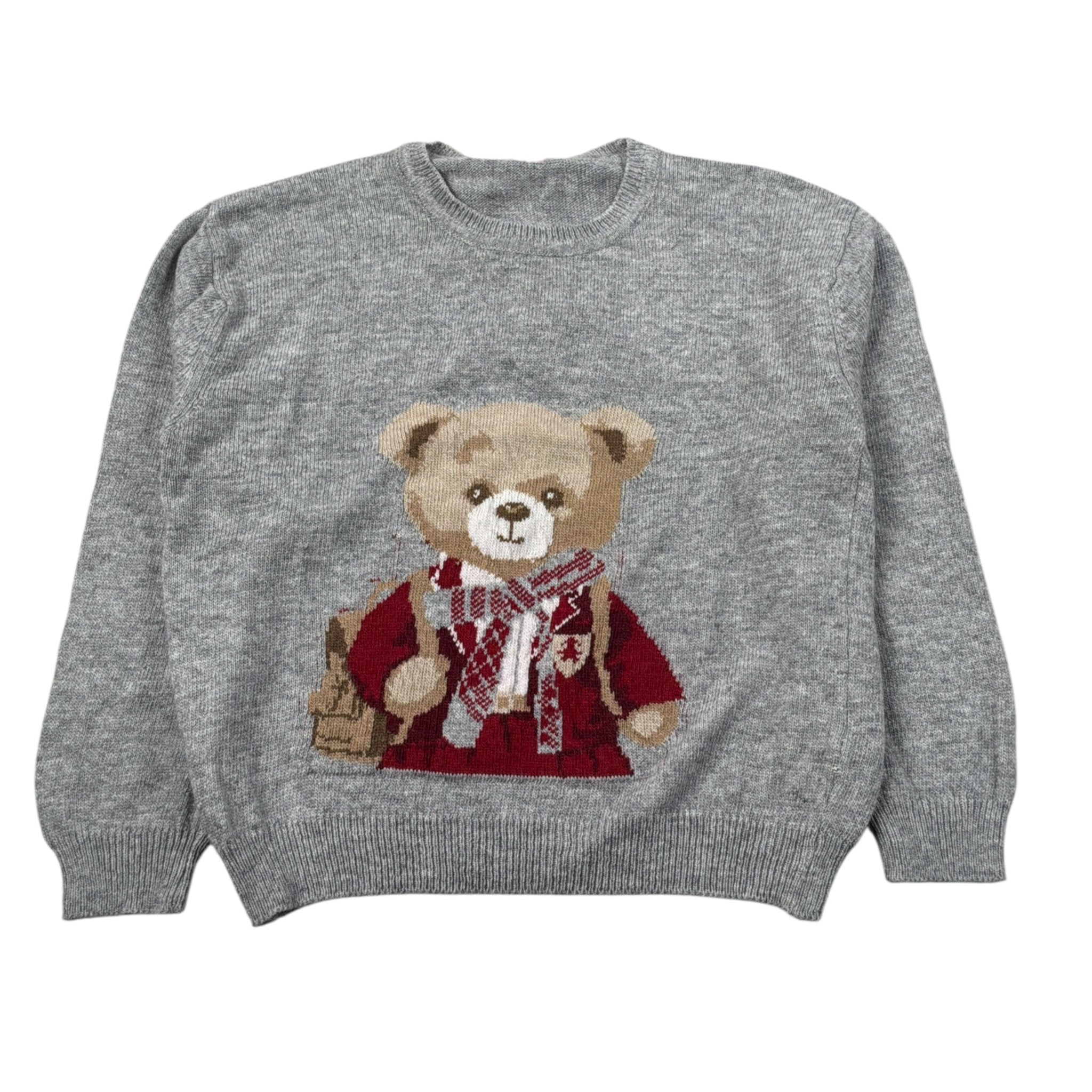 Le Bebe' Maglia Girocollo tinta unita con Orso Grigio per Neonato LBG6134 GRIGIO LE BEBE' 