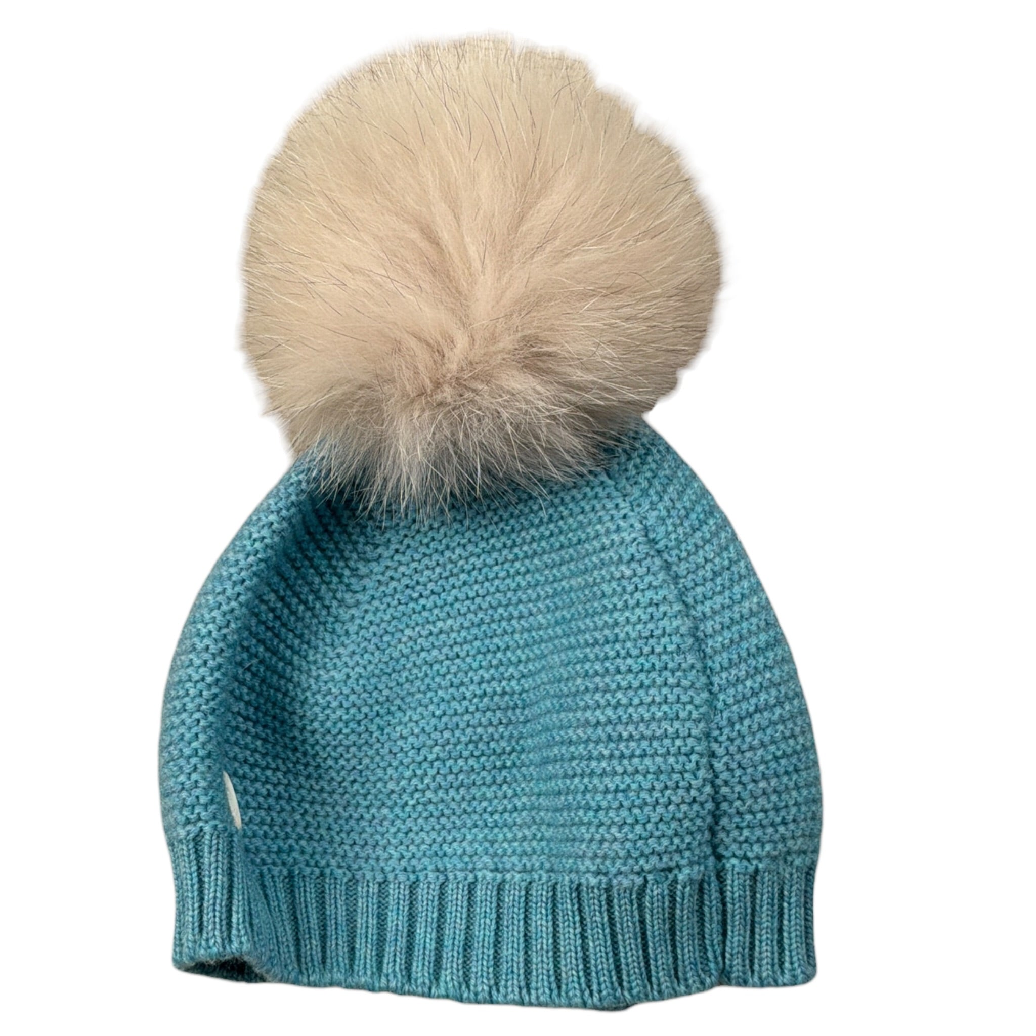 Le Coconne Cappello tinta unita con Pon Pon Azzurro per Neonato LCN0196 AZZURRO LE COCONNE 