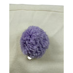 Le Coconne Coperta tinta unita con Pon Pon Panna per Neonata LCN2251 PANNA LE COCONNE 