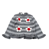 Le Coconne Maglia tinta unita con Fantasia A Righe Grigio per Neonata LCN2753 GRIGIO LE COCONNE 