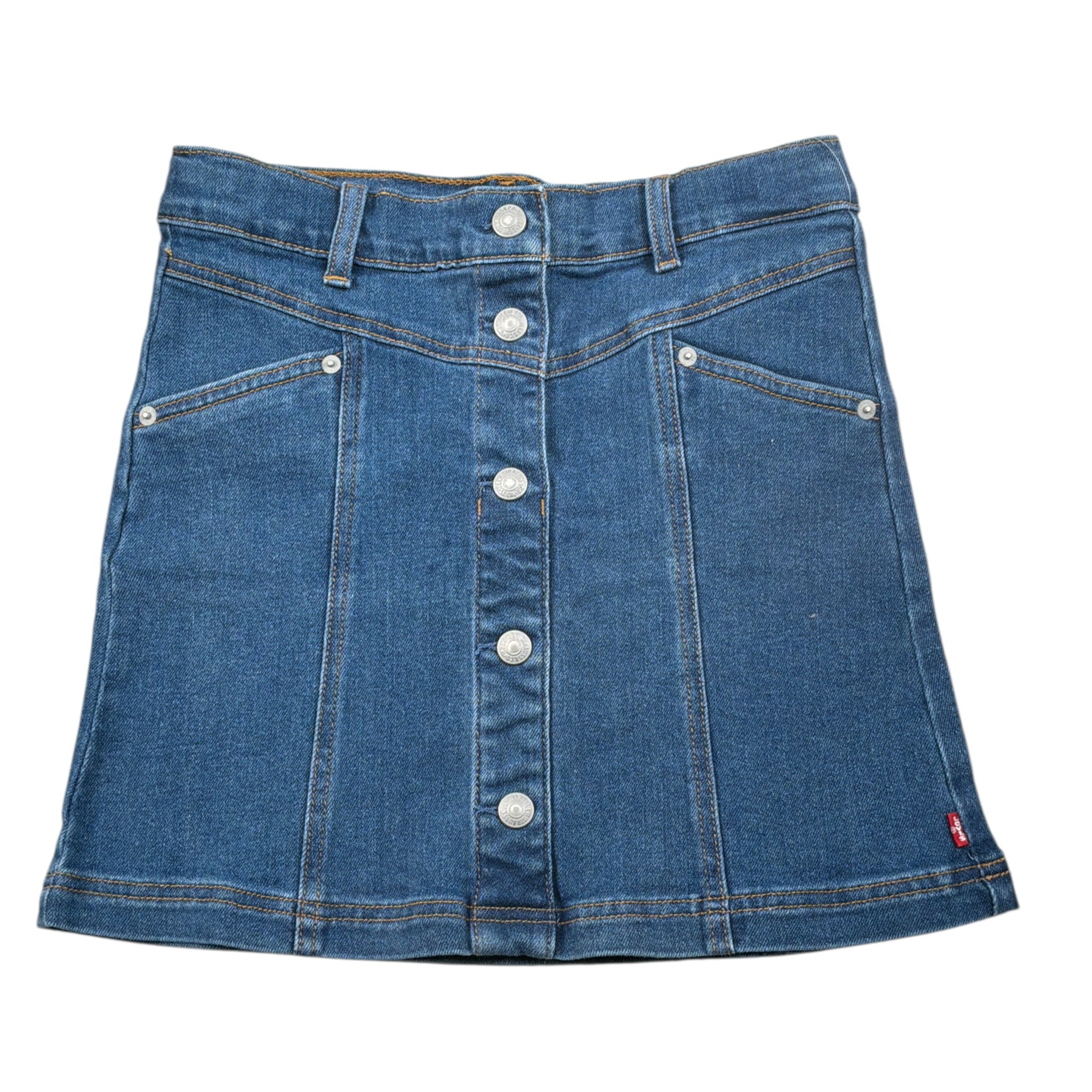 Levi'S Gonna In Denim tinta unita con Bottoni Blu per Bambina 3EN580 BLU LEVI'S 