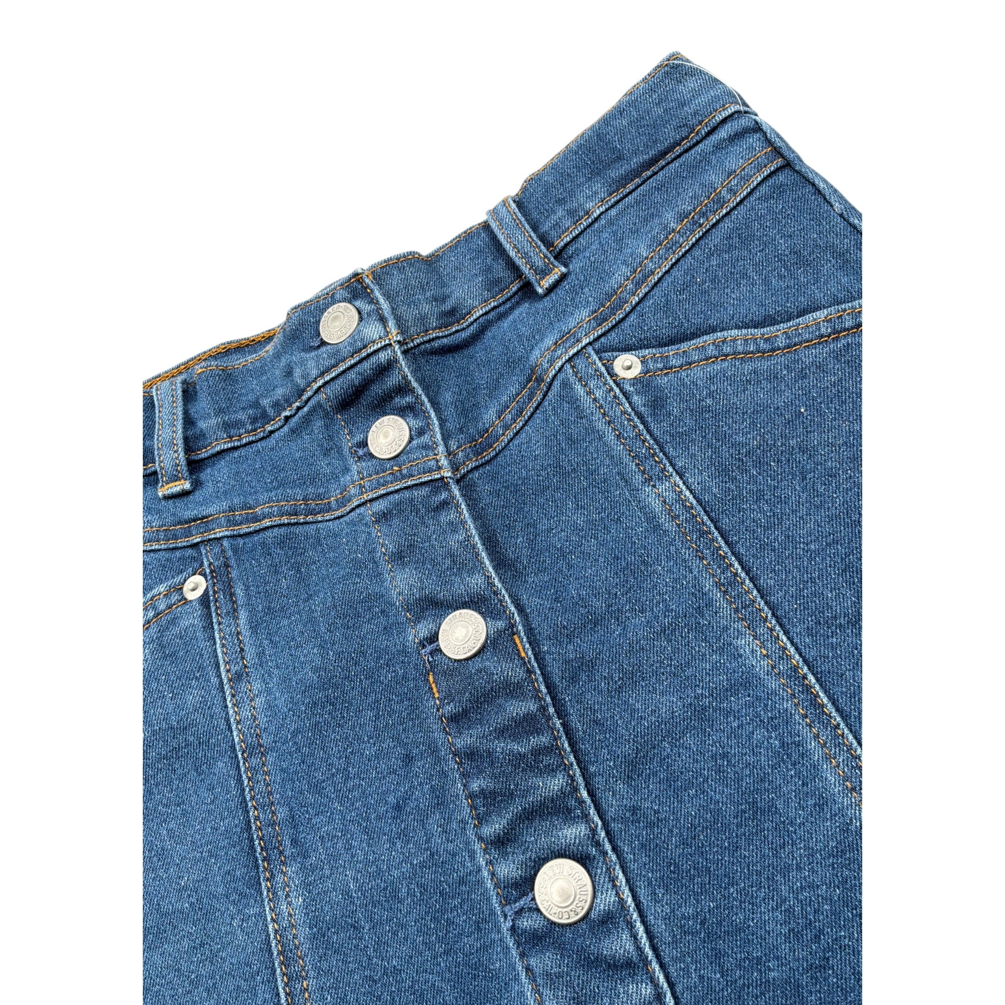 Levi'S Gonna In Denim tinta unita con Bottoni Blu per Bambina 3EN580 BLU LEVI'S 