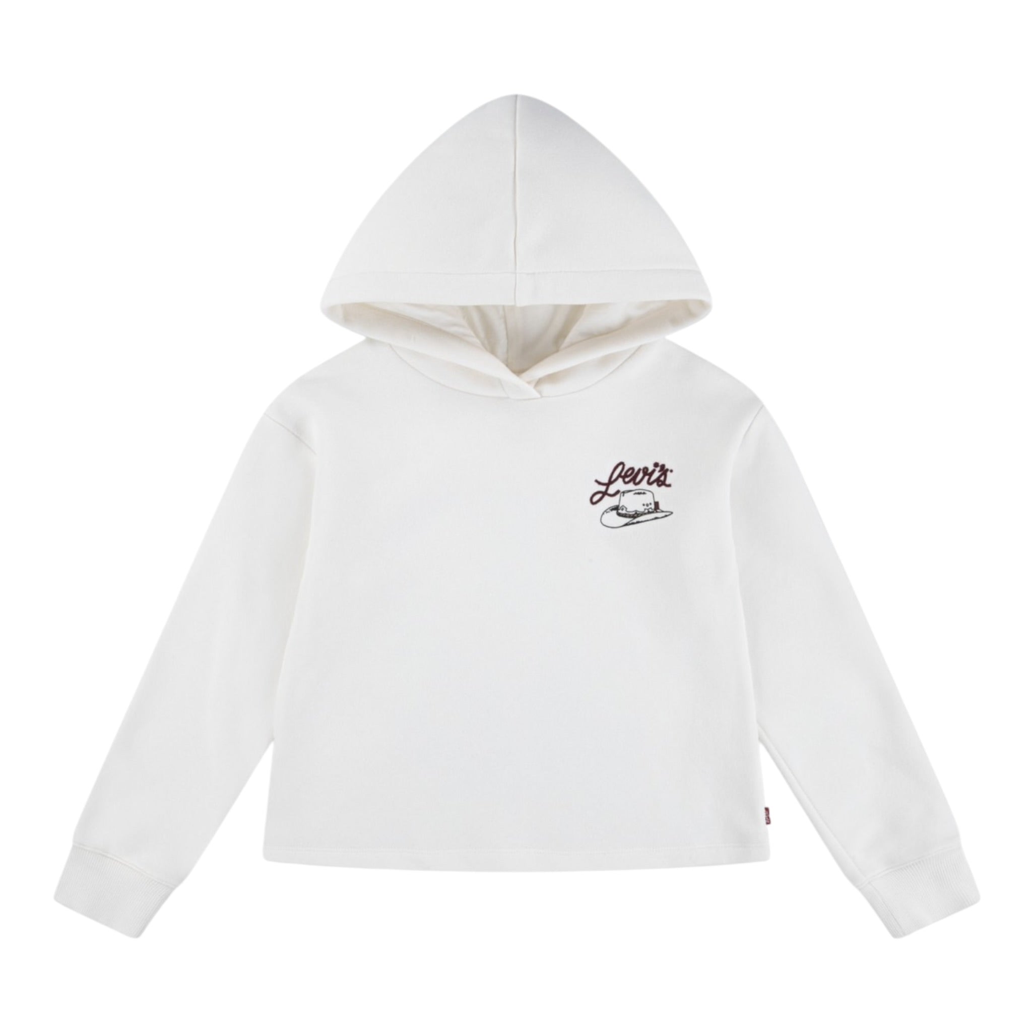 Levi'S Felpa tinta unita con Cappuccio E Stampa Bianco per Bambina 4EN658 BIANCO LEVI'S 