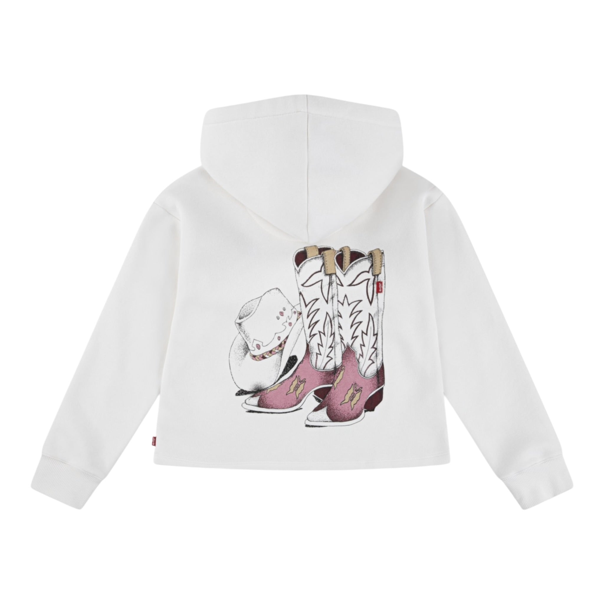 Levi'S Felpa tinta unita con Cappuccio E Stampa Bianco per Bambina 4EN658 BIANCO LEVI'S 