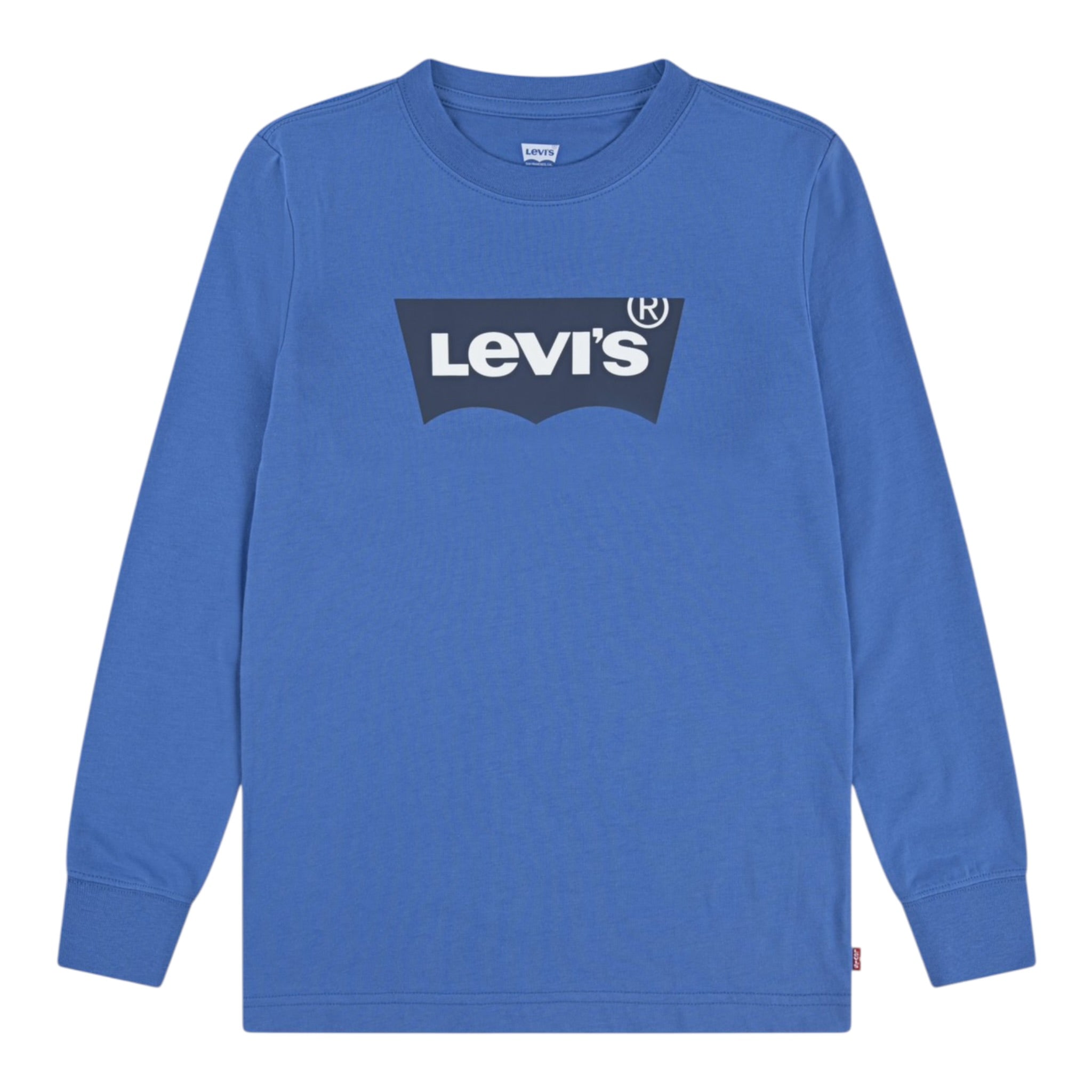 Levi'S Shirt Girocollo tinta unita con Logo Blu per Bambino 6E8646J BLU LEVI'S 