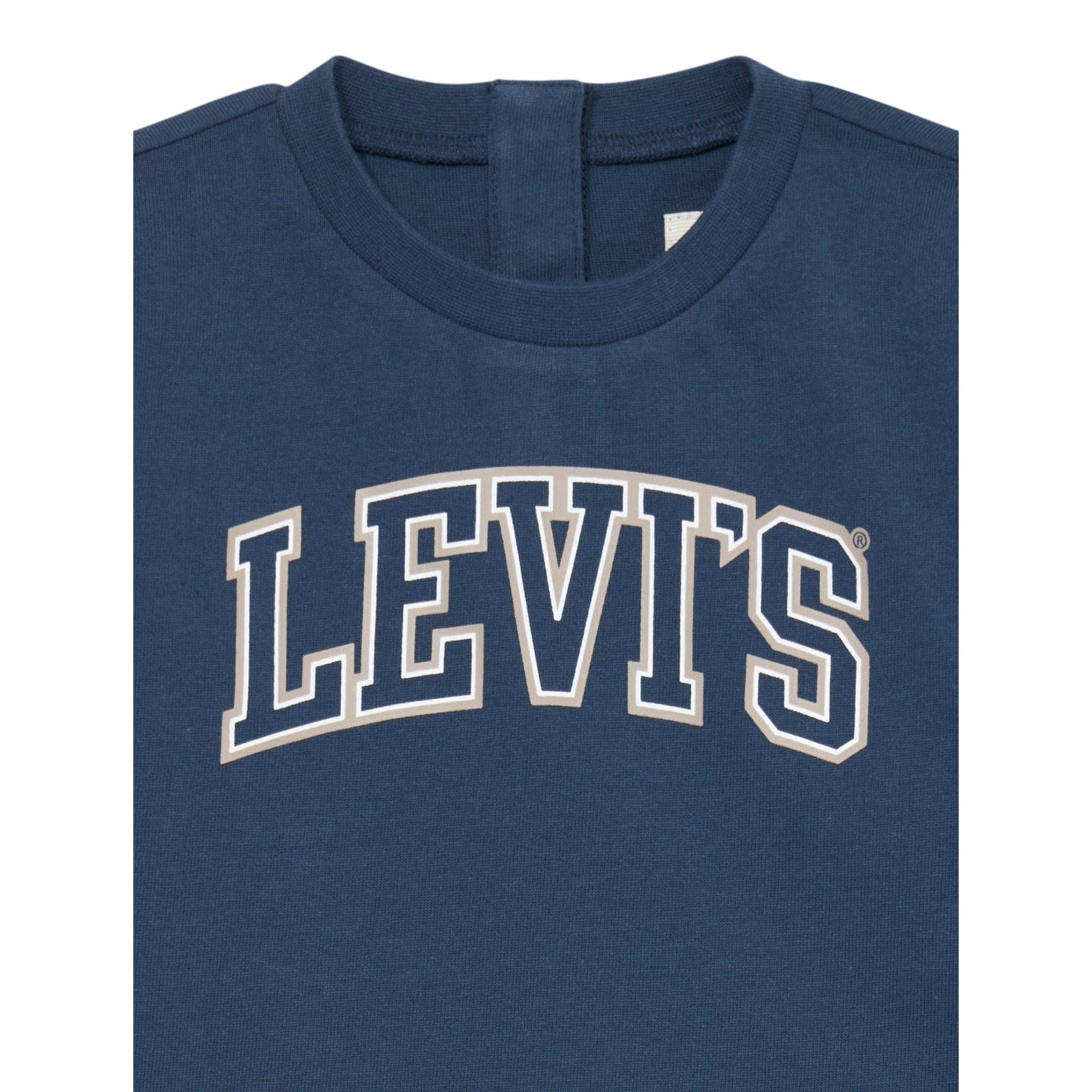 Levi'S Shirt Girocollo tinta unita con Logo Blu per Neonato 6EP410X BLU LEVI'S 