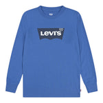Levi'S Shirt Girocollo tinta unita con Logo Blu per Bambino 8E864K BLU LEVI'S 