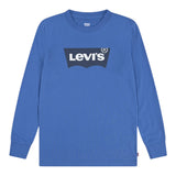 Levi'S Shirt Girocollo tinta unita con Logo Blu per Bambino 8E864K BLU LEVI'S 
