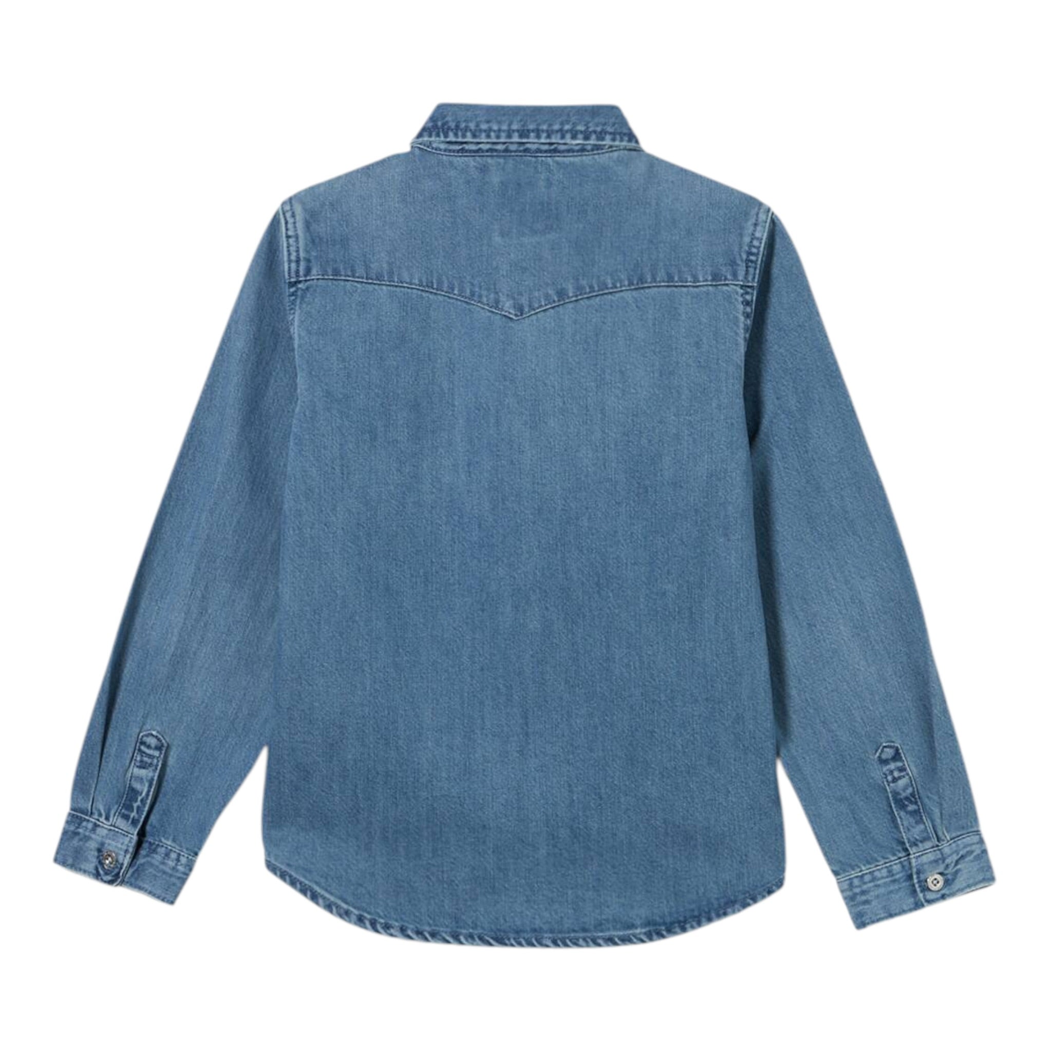 Levi'S Camicia Manica Lunga In Denim tinta unita Azzurro per Bambino 9EL534 AZZURRO LEVI'S 