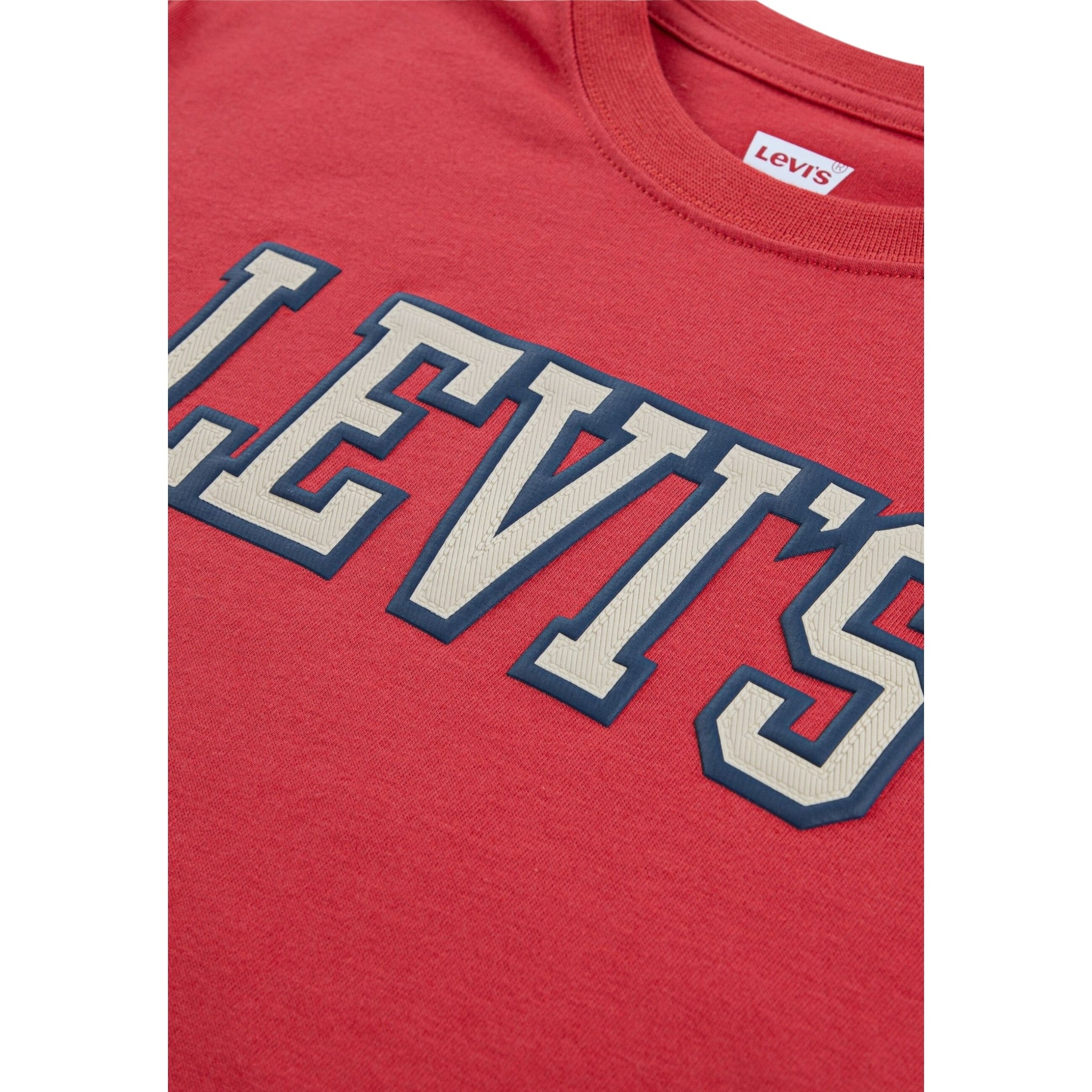 Levi'S Shirt Girocollo tinta unita con Lofo Rosso per Bambino 9EN713 ROSSO LEVI'S 