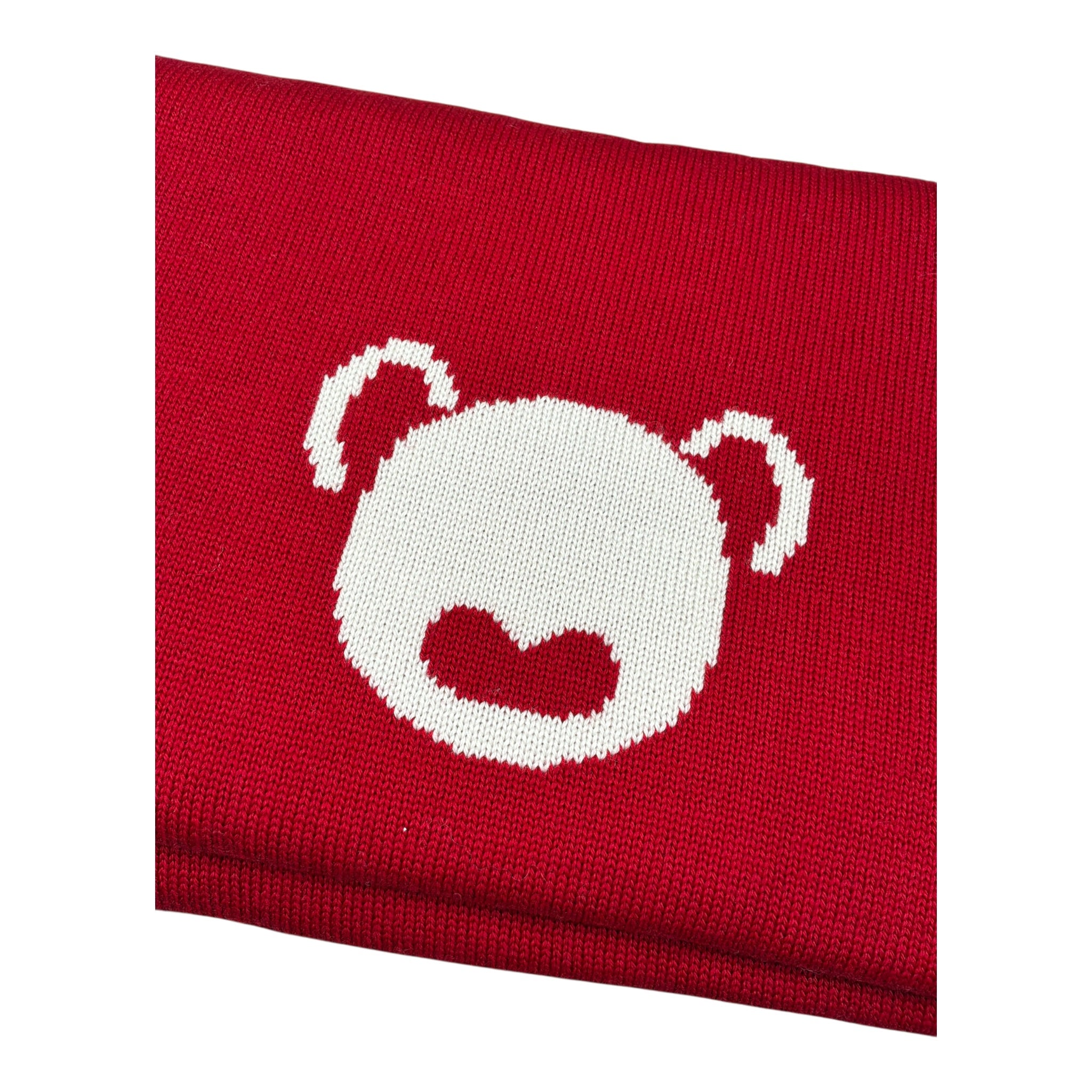 Little Bear Coperta Tint Unita con Ricami Rosso per Neonato 5100 ROSSO LITTLE BEAR 