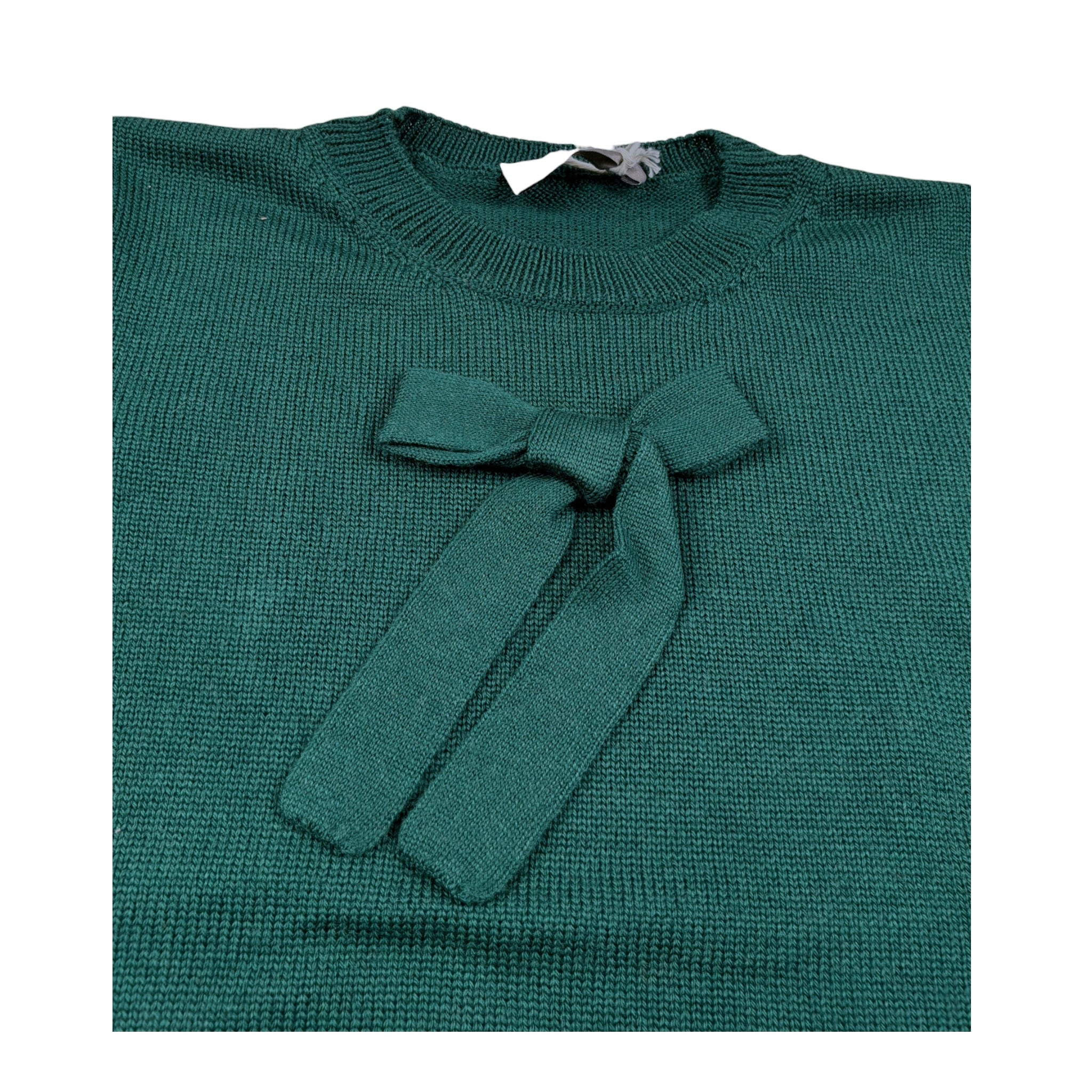 Little Bear Maglia Girocollo tinta unita Verde per Bambina 7163 VERDE LITTLE BEAR 