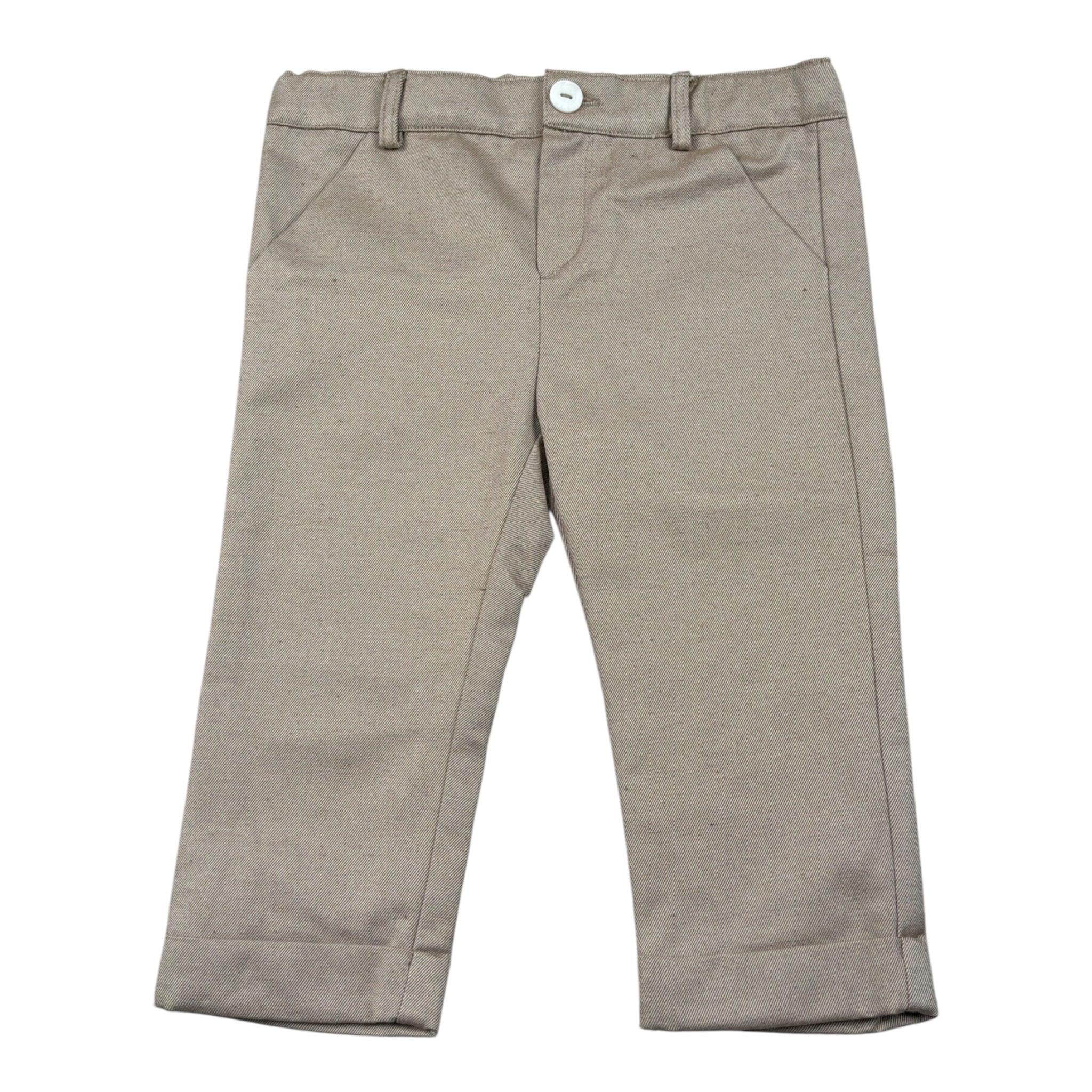 Little Bear Pantalone tinta unita con Girovita Regolabile Beige per Neonato 7217N BEIGE LITTLE BEAR 