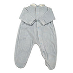Little Bear Tutina Manica Lunga tinta unita In Ciniglia Azzurro per Neonato TVTT10 AZZURRO LITTLE BEAR 