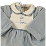 Little Bear Tutina Manica Lunga tinta unita In Ciniglia Azzurro per Neonato TVTT10 AZZURRO LITTLE BEAR 