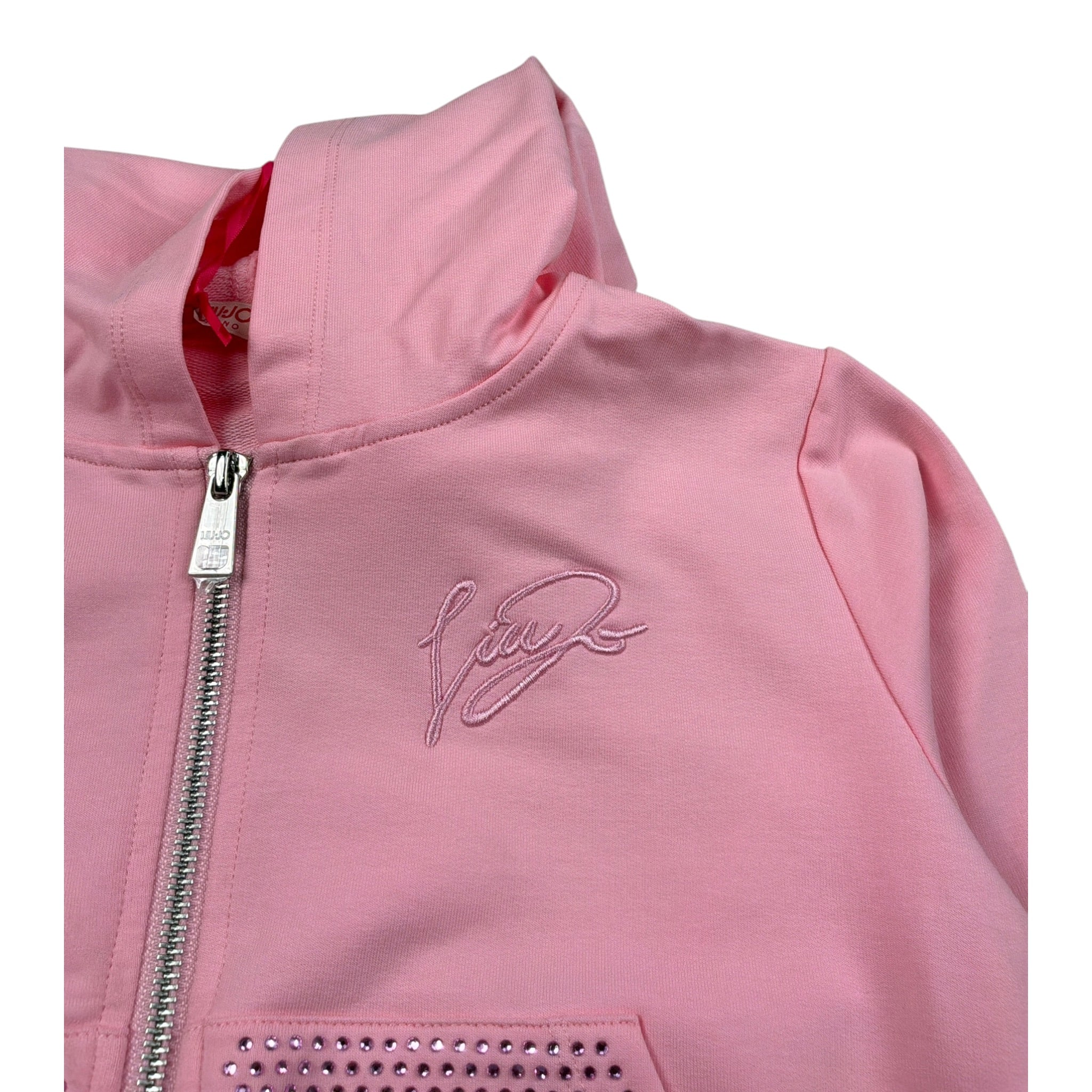 Liu Jo Felpa con Zip E Cappuccio tinta unita Rosa per Bambina GA4051 ROSA LIU JO 