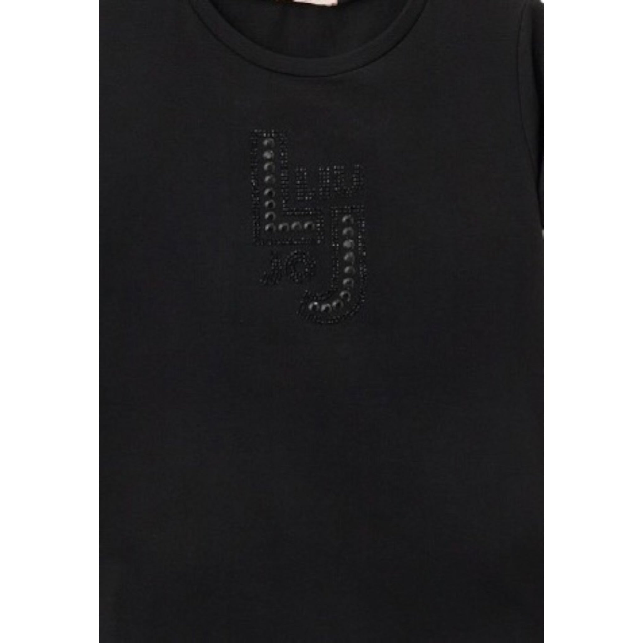 Liu Jo T-Shirt tinta unita con Stampa Nero per Bambina GA5119 NERO LIU JO 