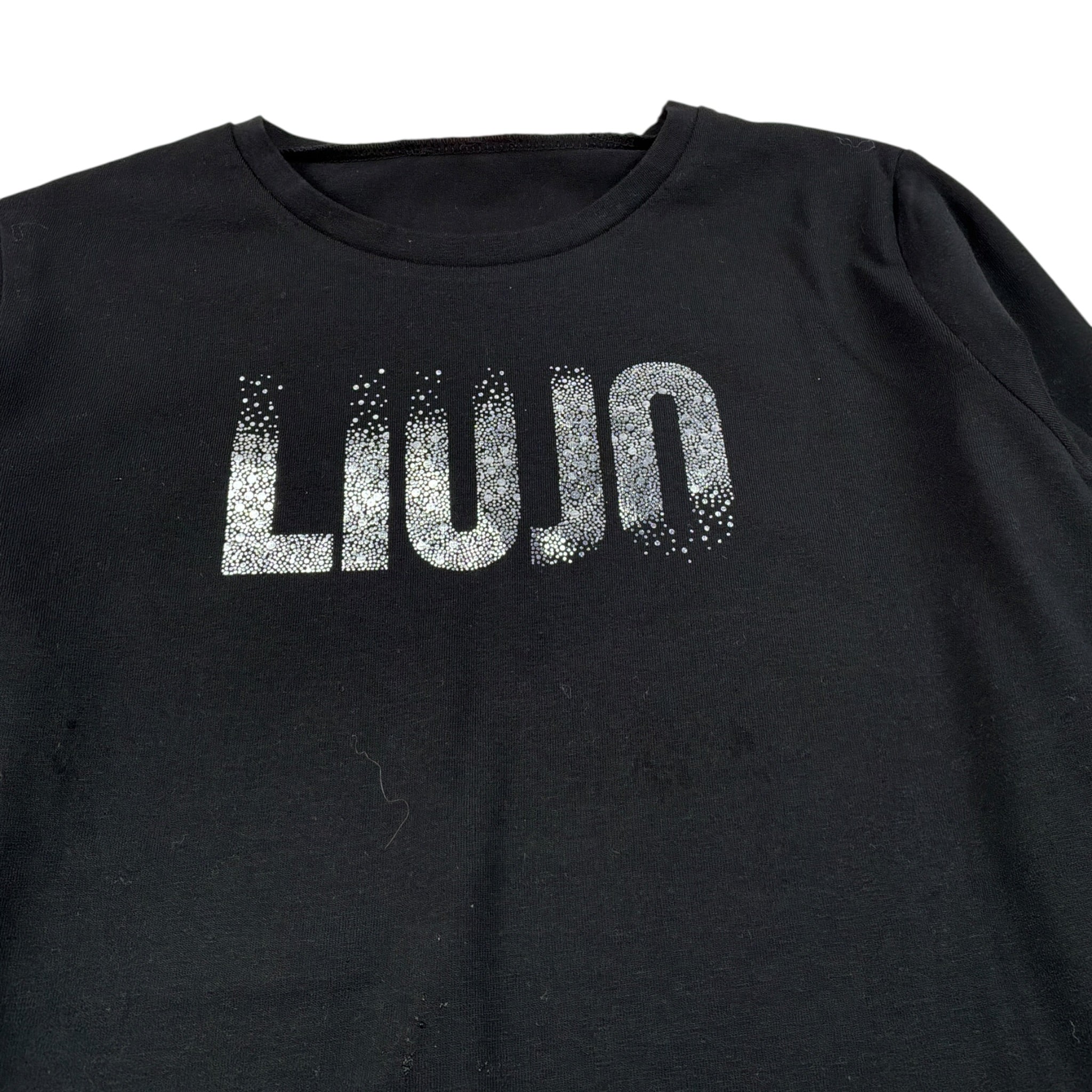 Liu Jo Shirt tinta unita con Stampa Nero per Bambina GF4210 NERO LIU JO 