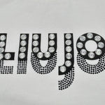 Liu Jo Shirt Girocollo tinta unita con Stampa Bianco per Bambina GF5008X BIANCO LIU JO 
