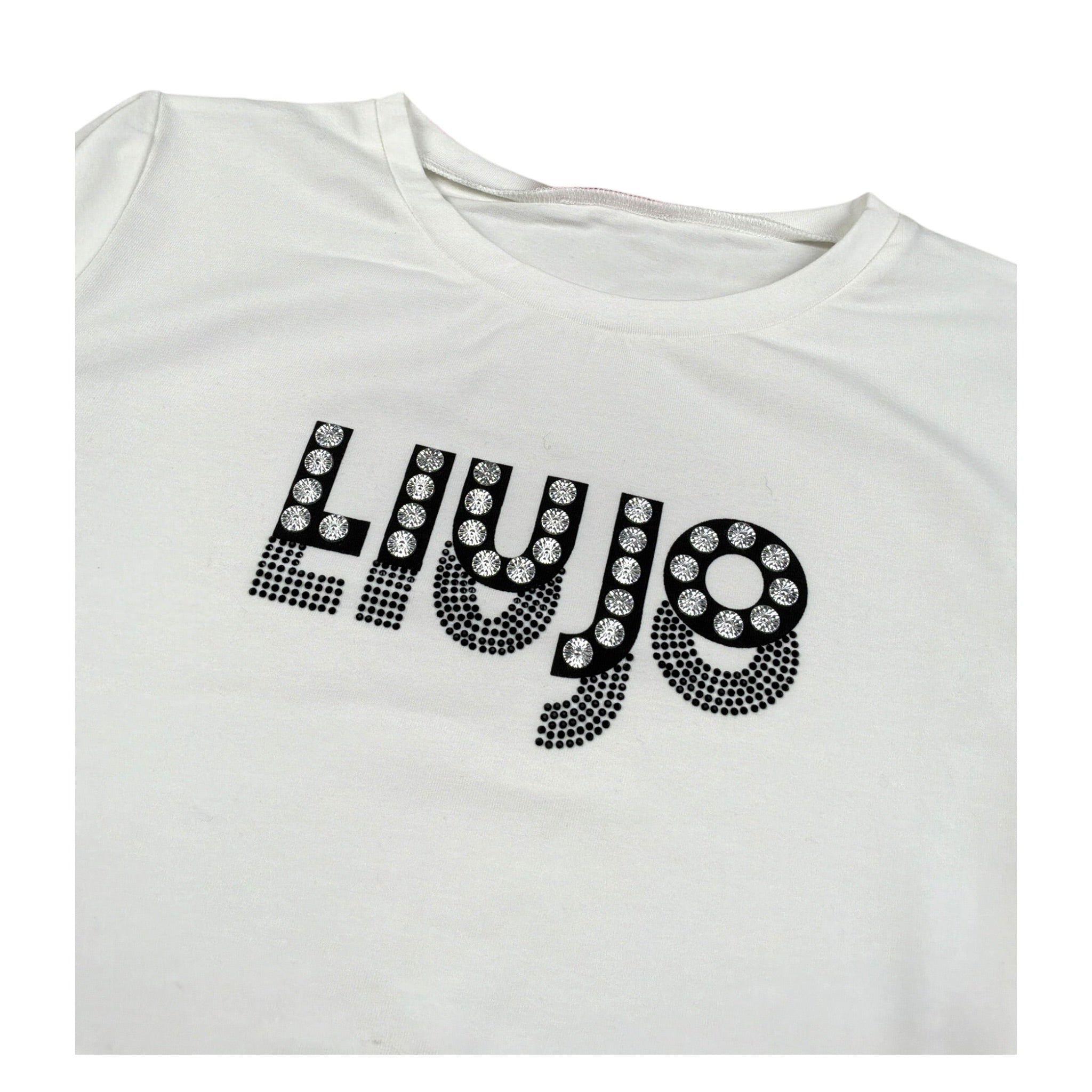 Liu Jo Shirt Girocollo tinta unita con Stampa Bianco per Bambina GF5008XXX BIANCO LIU JO 