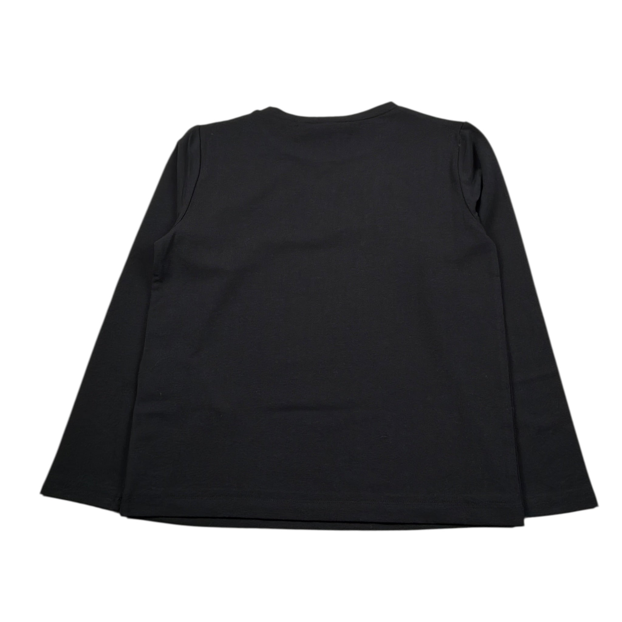 Liu Jo Shirt Girocollo tinta unita con Brillantini Nero per Bambina GF5011 NERO LIU JO 