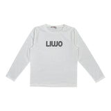 Liu Jo Shirt Girocollo tinta unita con Brillantini Bianco per Bambina GF5011XX BIANCO LIU JO 