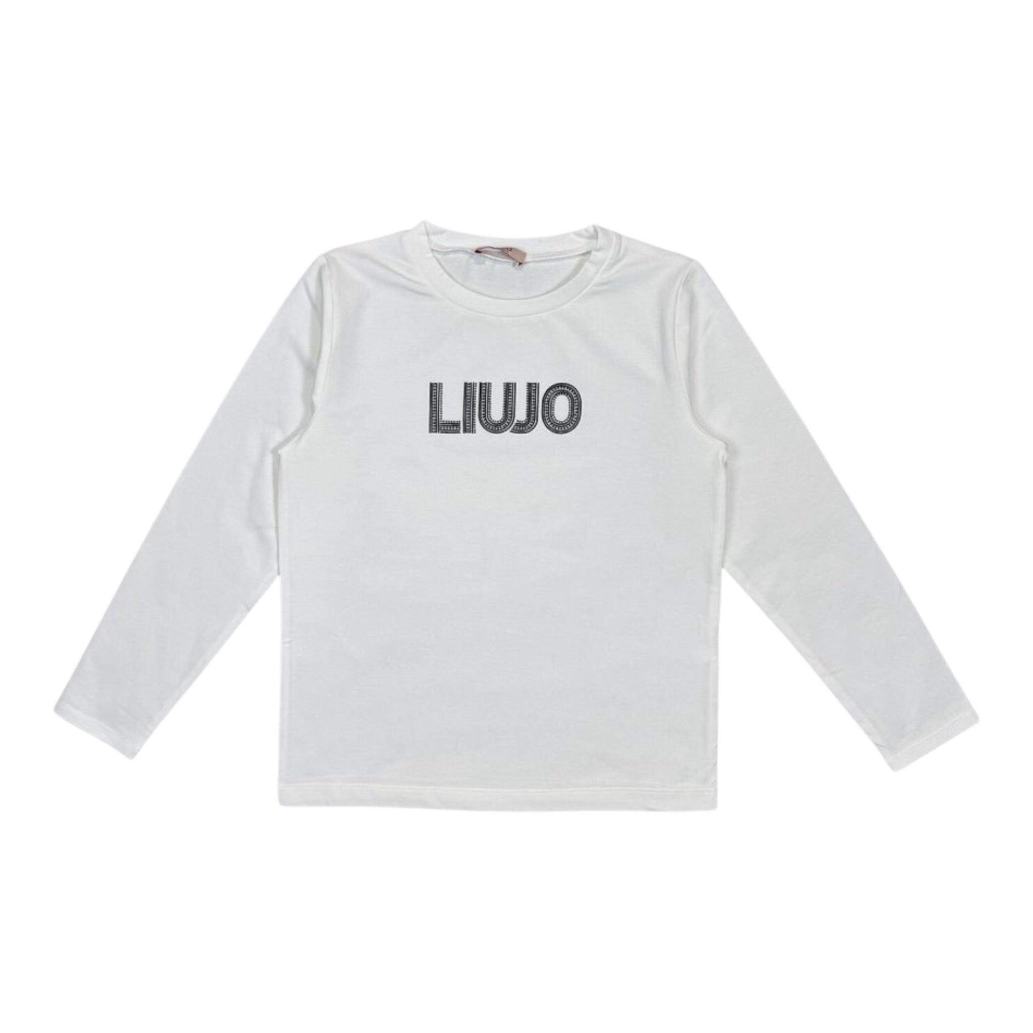 Liu Jo Shirt Girocollo tinta unita con Brillantini Bianco per Bambina GF5011XX BIANCO LIU JO 