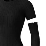 Liu Jo Abito Mezza Manica tinta unita con Manicotti Nero per Bambina GF5028XX NERO LIU JO 
