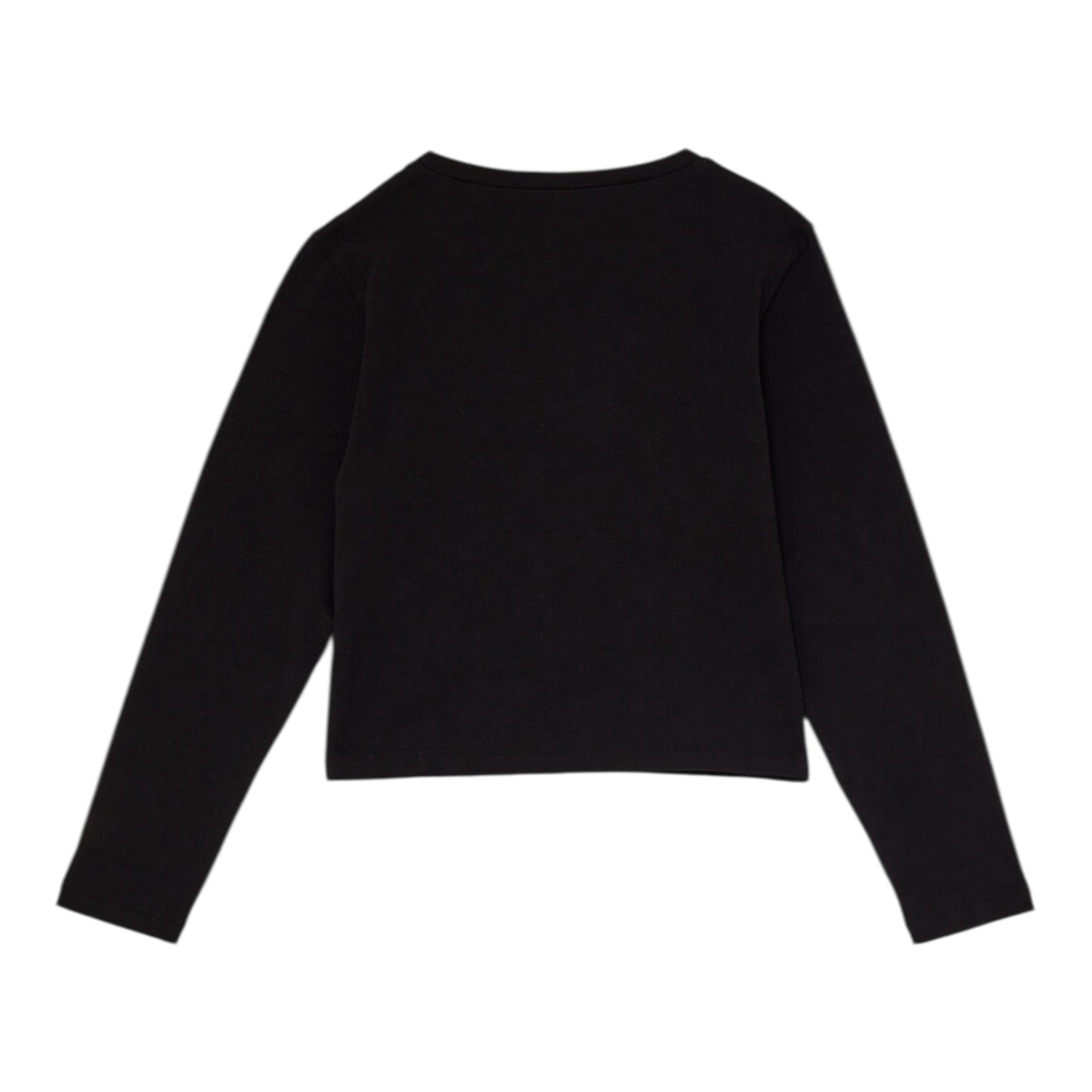 Liu Jo Shirt Girocollo tinta unita con Brillantini Nero per Bambina GF5035 NERO LIU JO 