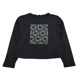 Liu Jo Shirt Girocollo tinta unita con Brillantini Nero per Bambina GF5035X NERO LIU JO 