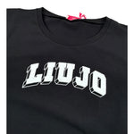 Liu Jo Shirt Girocollo tinta unita con Logo Nero per Bambina GF5043 NERO LIU JO 