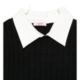 Liu Jo Maglia tinta unita con Finta Camicia Nero per Bambina GF5061 NERO LIU JO 