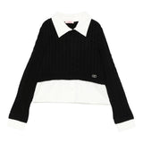 Liu Jo Maglia tinta unita con Finta Camicia Nero per Bambina GF5061XX NERO LIU JO 